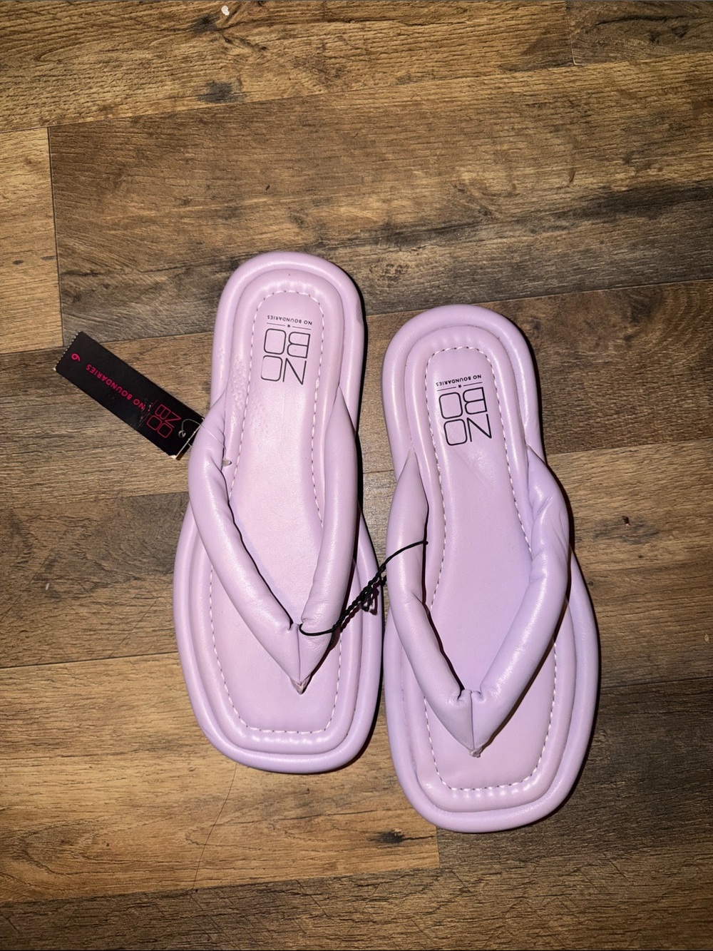NOBO Lilac Quilted Thong Sandals for Women